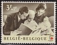 Belgium - 1963 - Characters - 3F+1F - Gray - Characters - Scott B744 - Character Portrait & Family Prince Albert (Paola, Philippe and Astrid) - 0